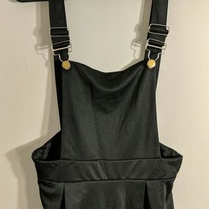 NWOT black overall dress